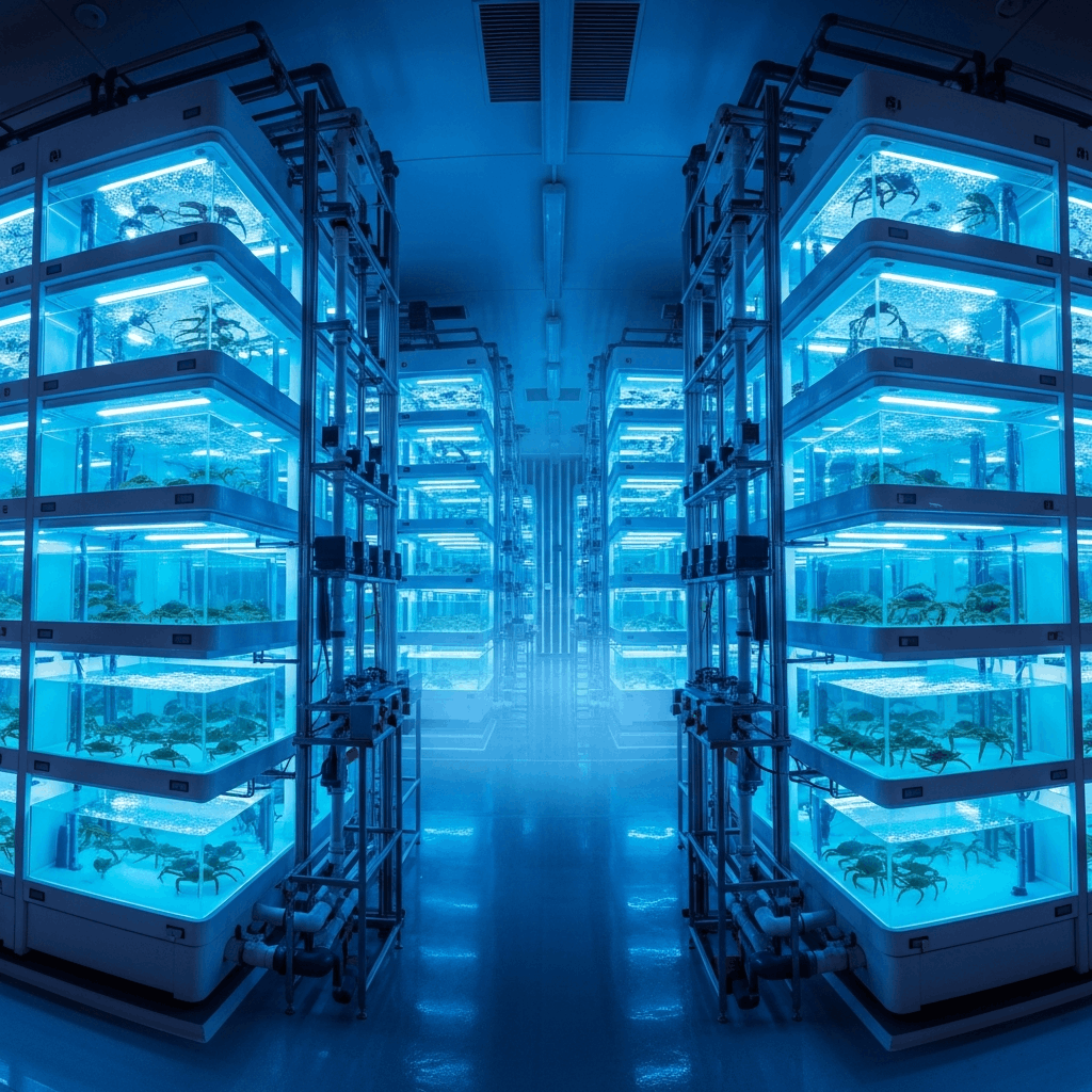 Futuristic Vertical Crab Farm